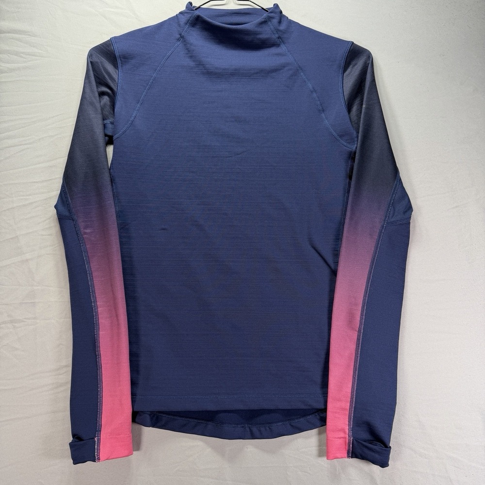 Nike Pro Hyper Warm Shirt Womens Medium Blue Training Stretch Performance Active